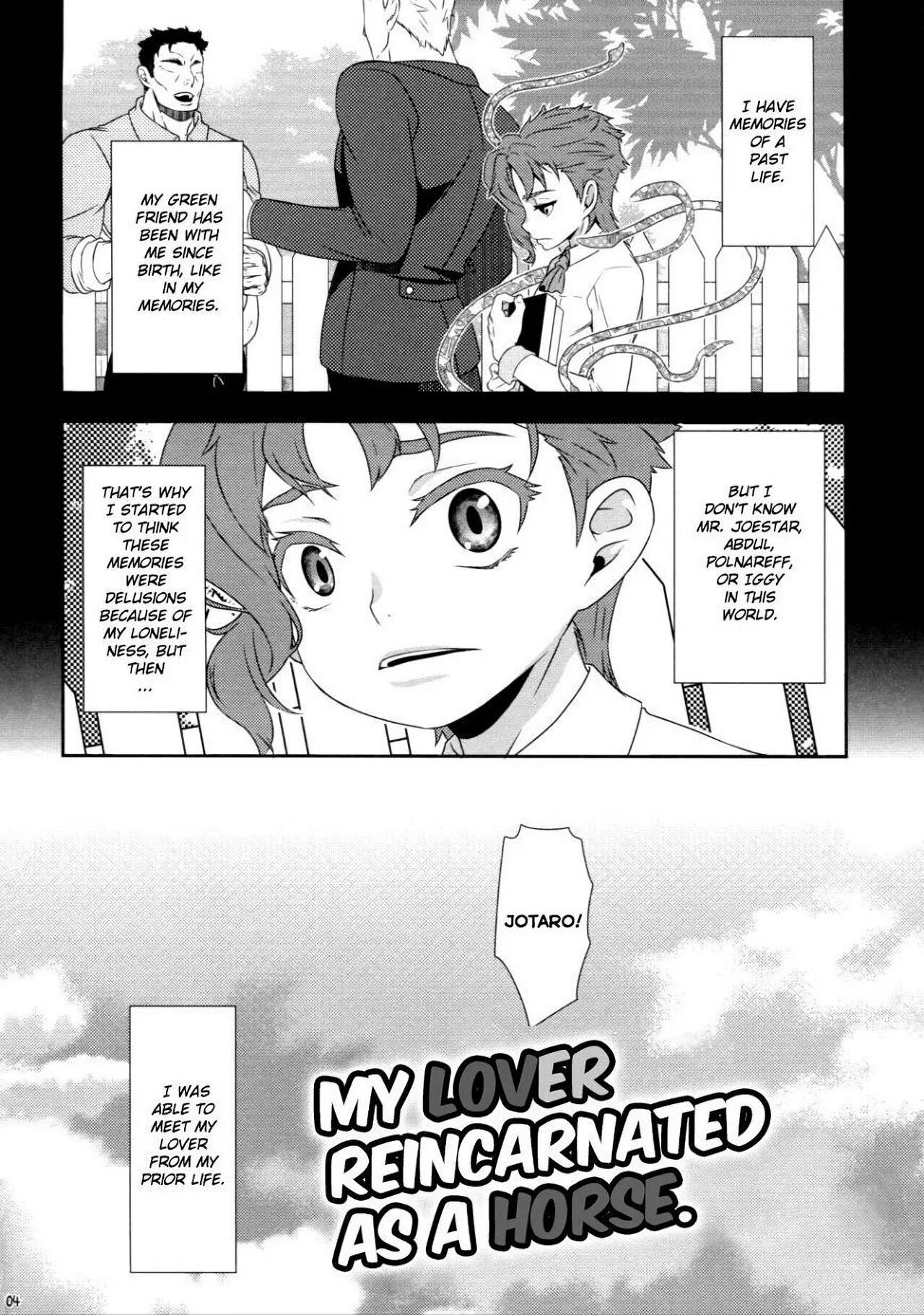 Beast Trail (Hibakichi) Boku no Koibito ga Uma ni Tensei shite Shimaimashita.  My Lover Reincarnated as a Horse. (JoJos Bizarre Adventu image number 2