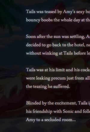 Amy rose and tails the fox at the beach than Teasing him but now he Finally got what he wants.  version tails