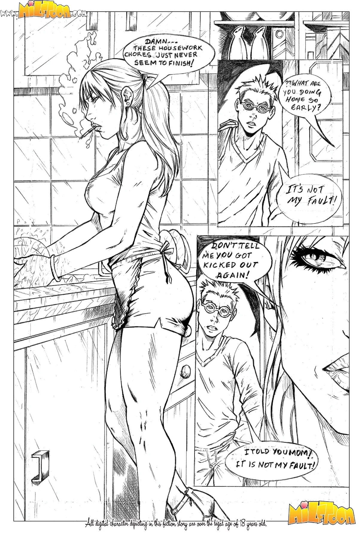 Milftoon - Chores porn comic image number 1